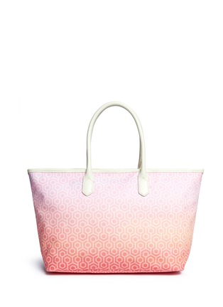 Main View - Click To Enlarge Main View - Click To Enlarge - Mischa - 'Shopper Tote' in gradient Seigaiha wave hexagon print