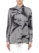 Printed silk-satin shirt
