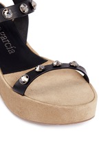 Detail View -Click To Enlarge 'Nagore' crystal suede wedge leather sandals