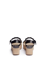 Back View -Click To Enlarge 'Nagore' crystal suede wedge leather sandals