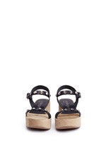 Front View -Click To Enlarge 'Nagore' crystal suede wedge leather sandals