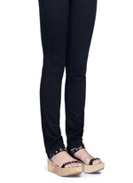 Figure View -Click To Enlarge 'Nagore' crystal suede wedge leather sandals