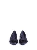 Front View -Click To Enlarge 'Albany' ruffled satin skimmer flats