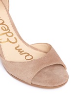 Detail View -Click To Enlarge 'Susie' block heel ankle strap suede sandals