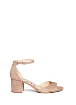 Main View -Click To Enlarge 'Susie' block heel ankle strap suede sandals