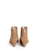 Back View -Click To Enlarge 'Santina' caged lace-up suede wedge sandals