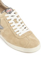Detail View -Click To Enlarge 'Guiepard' metallic appliqué suede wedge sneakers