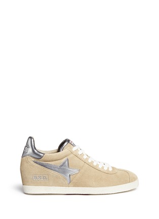 Main View - Click To Enlarge Main View - Click To Enlarge - Ash - 'Guiepard' metallic appliqué suede wedge sneakers