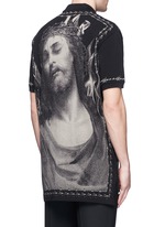Back View -Click To Enlarge Barb wire Jesus print polo shirt