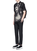 Figure View -Click To Enlarge Barb wire Jesus print polo shirt