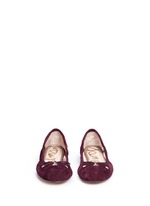 Front View -Click To Enlarge 'Felicia' suede ballet flats