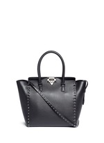 Main View -Click To Enlarge 'Rockstud' medium leather zip tote