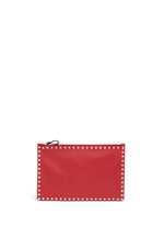 Main View -Click To Enlarge 'Rockstud' large leather flat zip pouch