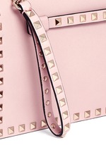 Detail View -Click To Enlarge 'Rockstud' leather flap clutch