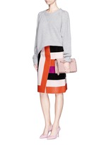 Figure View -Click To Enlarge 'Rockstud' leather flap clutch