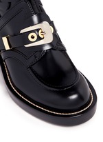 Detail View -Click To Enlarge 'Ceinture' metal eyelet cutout leather Derby boots