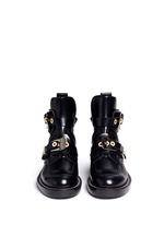 Front View -Click To Enlarge 'Ceinture' metal eyelet cutout leather Derby boots