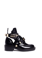 Main View -Click To Enlarge 'Ceinture' metal eyelet cutout leather Derby boots