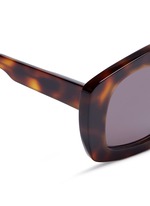 Detail View -Click To Enlarge 'Edge' metal rim tortoiseshell acetate pentagon sunglasses