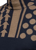 Detail View -Click To Enlarge Arrow dot intarsia wool turtleneck sweater