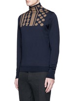Front View -Click To Enlarge Arrow dot intarsia wool turtleneck sweater