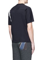 Back View -Click To Enlarge Contrast stripe tech jersey T-shirt