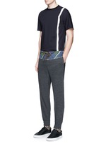Figure View -Click To Enlarge Contrast stripe tech jersey T-shirt