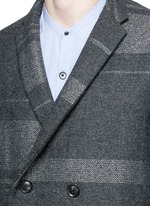 Detail View -Click To Enlarge Metallic stripe double breasted coat