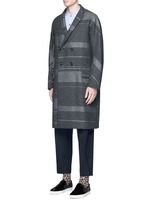 Front View -Click To Enlarge Metallic stripe double breasted coat