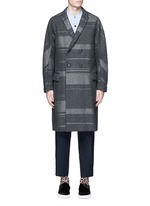 Main View -Click To Enlarge Metallic stripe double breasted coat