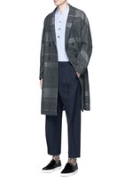 Figure View -Click To Enlarge Metallic stripe double breasted coat