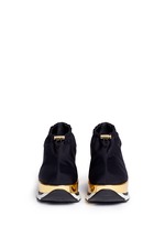 Front View -Click To Enlarge Tech fabric patent platform sneakers