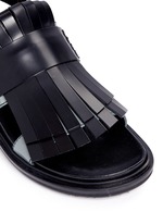 Detail View -Click To Enlarge 'Fussbett' colourblock kiltie fringe leather sandals