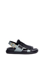 Main View -Click To Enlarge 'Fussbett' colourblock kiltie fringe leather sandals