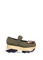 Main View -Click To Enlarge Jewelled patent platform Mary Jane sneakers