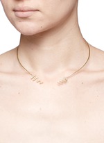Figure View -Click To Enlarge 'Ines' scribble diamond pavé 18k gold open collar