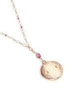Figure View -Click To Enlarge Tourmaline 14k gold chain round antique locket necklace