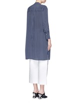 Back View -Click To Enlarge 'Blaine' stripe long silk shirt dress
