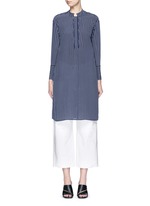Main View -Click To Enlarge 'Blaine' stripe long silk shirt dress