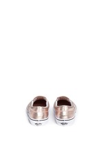 Back View -Click To Enlarge 'Classic Metallic' leather kids slip-ons