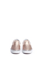 Figure View -Click To Enlarge 'Classic Metallic' leather kids slip-ons