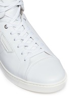 Detail View -Click To Enlarge Leather high top sneakers
