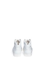 Back View -Click To Enlarge Leather high top sneakers