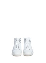 Front View -Click To Enlarge Leather high top sneakers