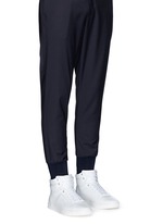 Figure View -Click To Enlarge Leather high top sneakers