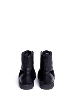 Back View -Click To Enlarge 'Eden' leather and suede high top sneakers