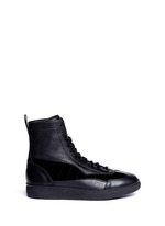Main View -Click To Enlarge 'Eden' leather and suede high top sneakers
