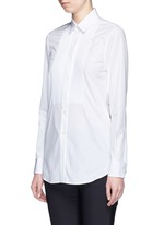 Front View -Click To Enlarge Plissé pleat bib poplin shirt