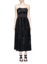 Main View - Click To Enlarge Main View - Click To Enlarge - Alexander McQueen - Bow satin strapless bustier pleat dress