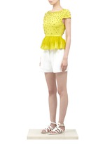 alice + olivia&nbsp;'Blossom' embellished peplum T-shirt